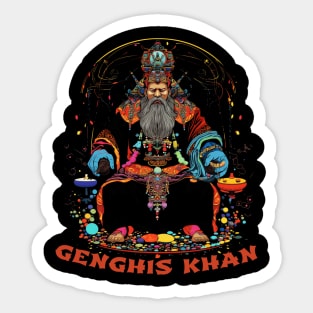 Genghis Khan King of the World Sticker